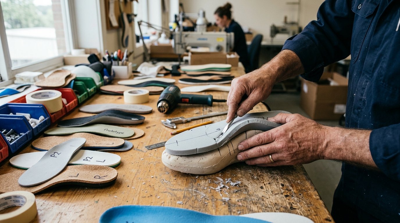 custom insole manufacturer — step 3 prototyping  sampling process
