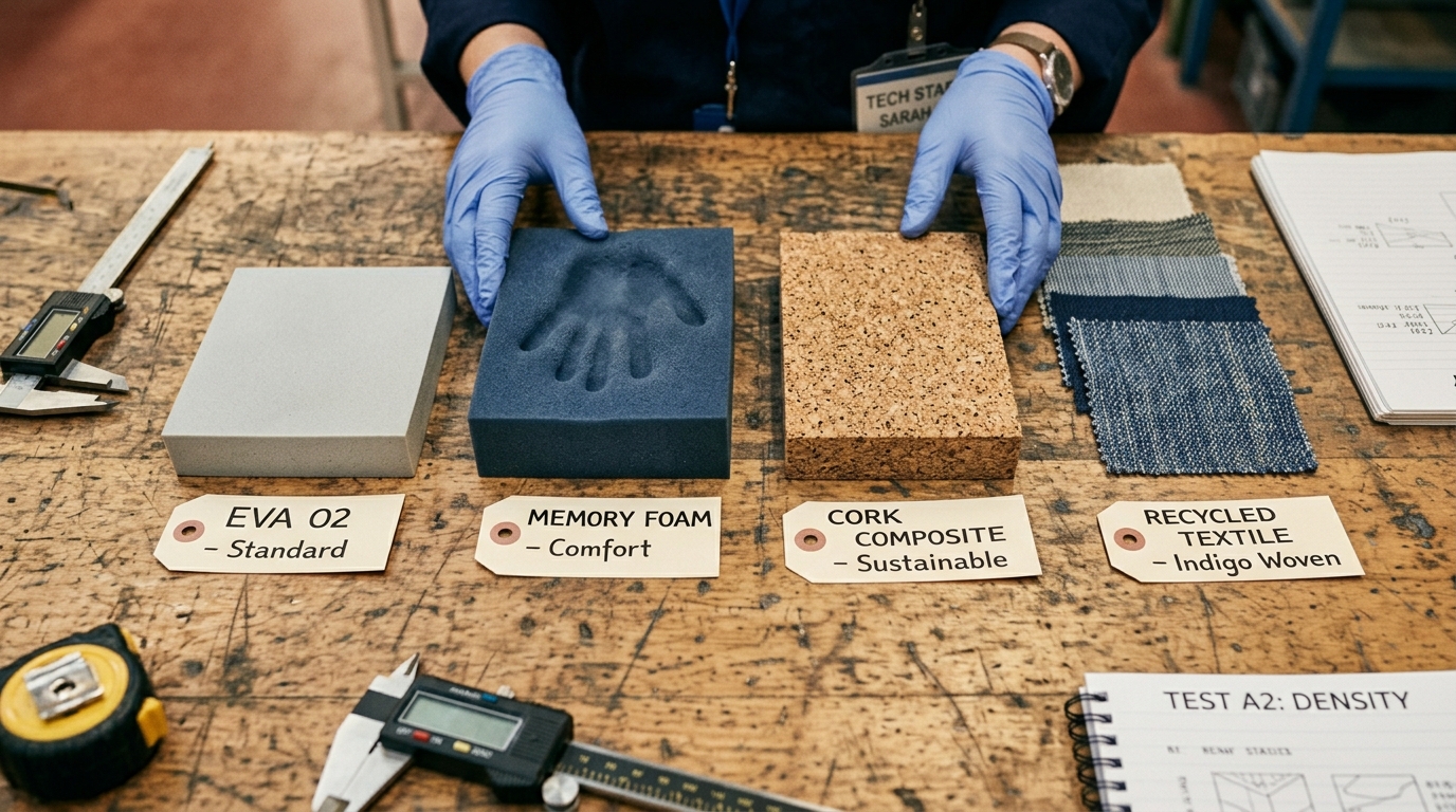 bulk custom shoe inserts — material options at volume