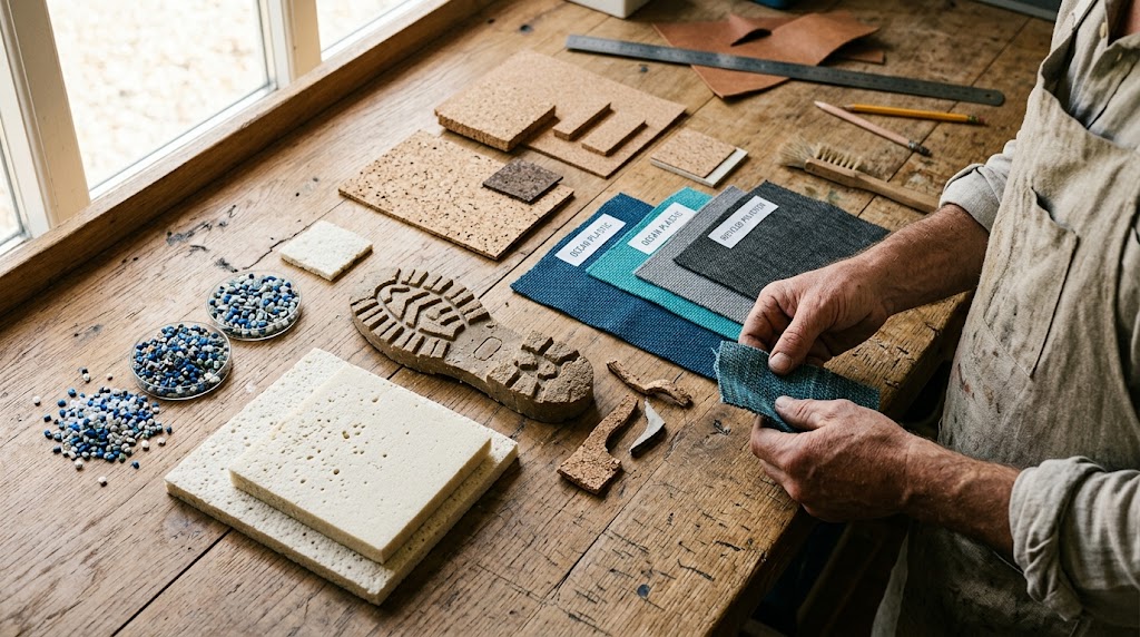 recycled content footwear components — recycled  bio-based material types