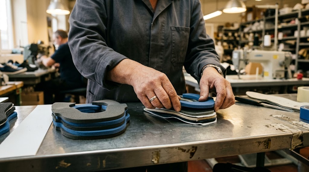 3D padded shoe collars — molding methods compared