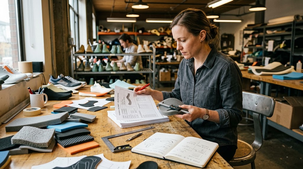 3D padded shoe collars — specifying collar padding for production