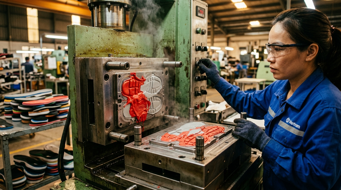 dual density midsoles — manufacturing co-molding process