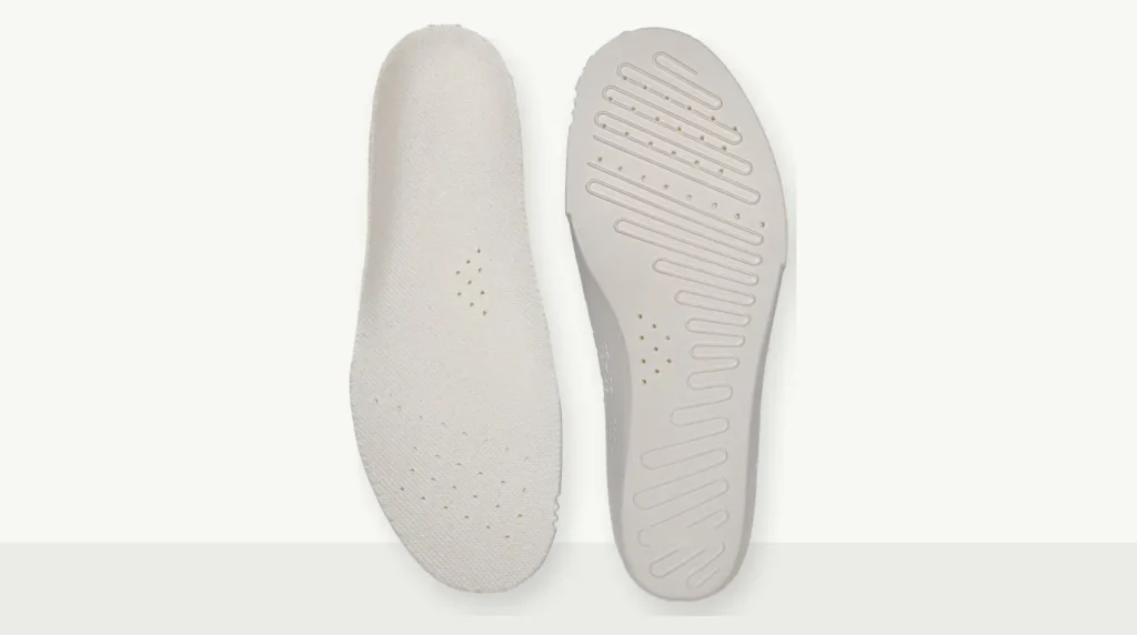 White SCF running insole samples for high rebound custom insole development