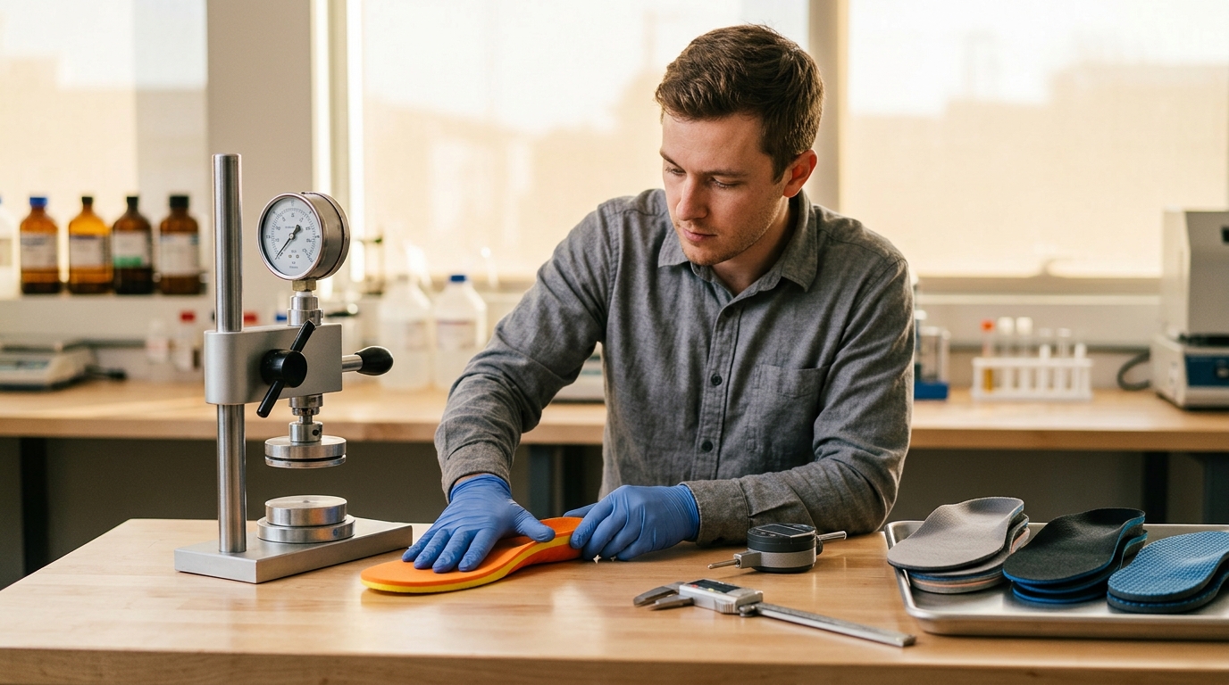 insole rebound hand feel testing — insole rebound hand feel testing