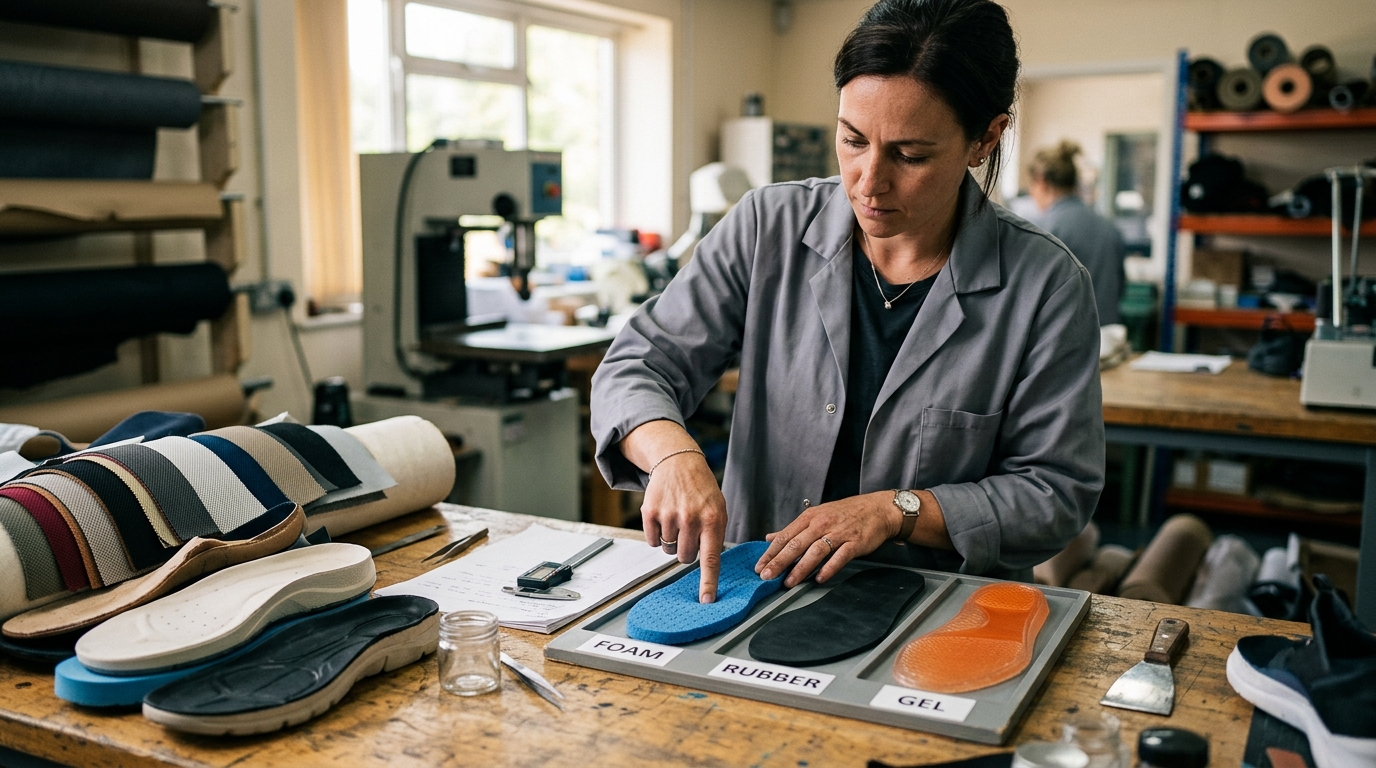 insole rebound hand feel testing — rebound by material