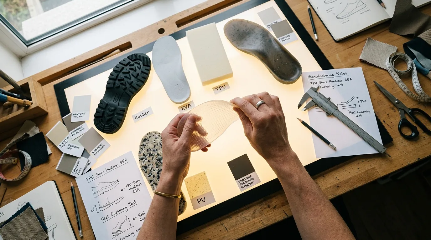 shoe sole manufacturers — materials rubber eva tpu pu explained
