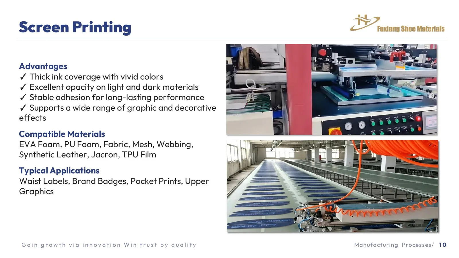 Automatic screen-printing equipment and production tables at PT Fou Xiang Indonesia