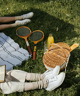 Lifestyle footwear activity on a grass field