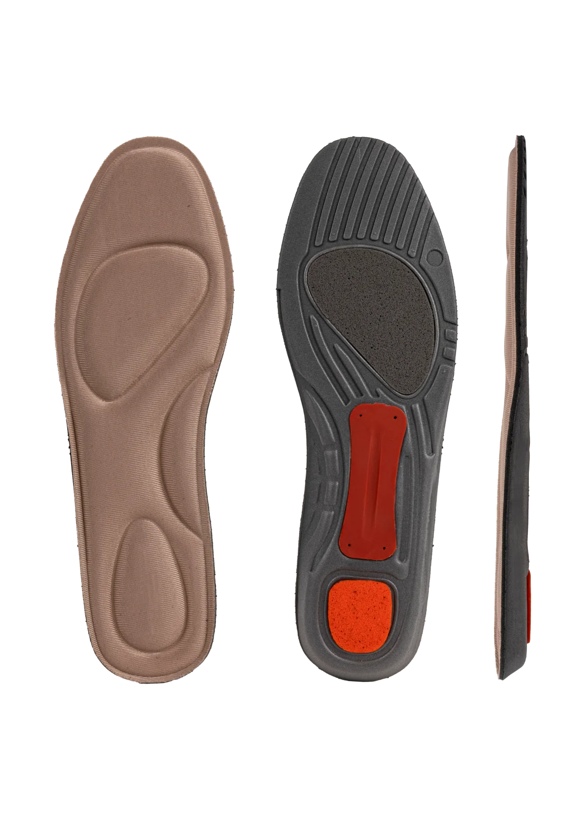 EVA reinforced support insole with Spandex top cover, nylon shank and PU foam