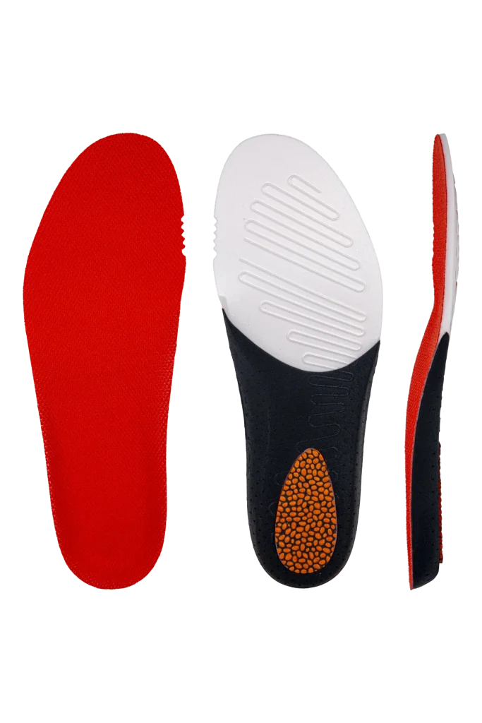 Popcorn ETPU cushioning insole with SCF EVA layers for lightweight energy return