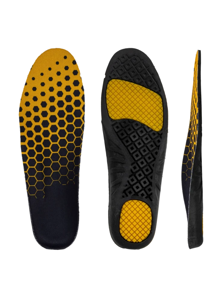 PU gel comfort insole with Mesh top cover and pressure-distribution cushioning